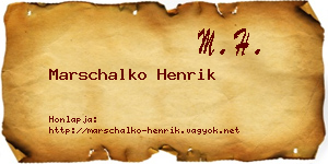 Marschalko Henrik névjegykártya